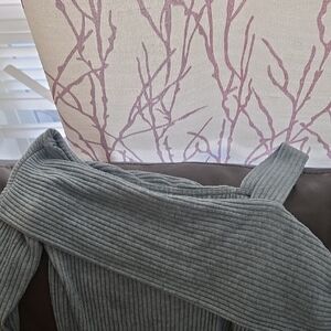 Maurices Off-the-Shoulder Ribbed Sweater - Gray